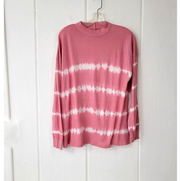 Pink Victoria's Secret Tie Dye Long Sleeve Mock Neck Jersey T Shirt - Picture 5 of 5
